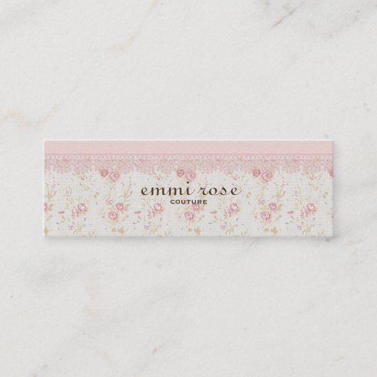 Mini Carte de visite mince d'impression minuscule rose (Devant)