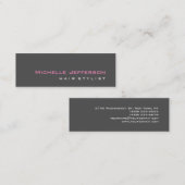 Mini Carte de visite mince en rose gris de script profe (Devant / Derrière)