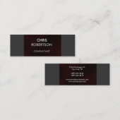 Mini Carte de visite mince gris clair foncé rouge foncé (Devant / Derrière)