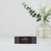 Mini Carte de visite mince gris clair foncé rouge foncé (Debout devant)