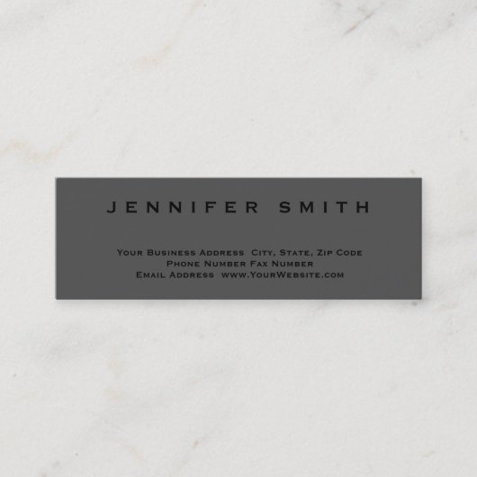 Mini Carte de visite mince gris noir (Devant)