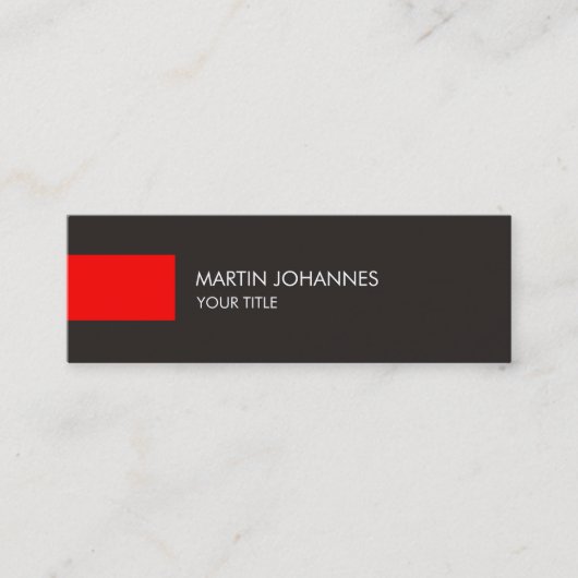 Mini Carte de visite mince gris rouge professionnel (Devant)