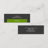 Mini Carte de visite mince Gris vert professionnel (Devant / Derrière)