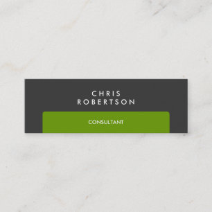 Mini Carte de visite mince Gris vert professionnel
