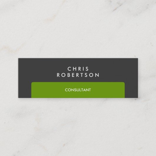Mini Carte de visite mince Gris vert professionnel (Devant)