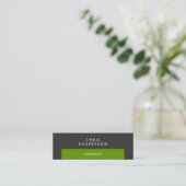 Mini Carte de visite mince Gris vert professionnel (Debout devant)