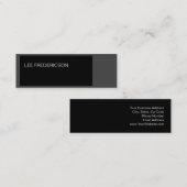 Mini Carte de visite mince mince gris gris noir simple (Devant / Derrière)