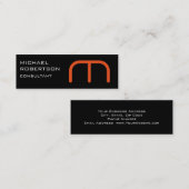 Mini Carte de visite mince noir orange (Devant / Derrière)