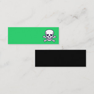 Mini Carte de visite miniature verte et noire Skull n B