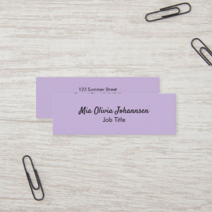 Mini Carte de visite minimaliste violet doux