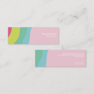 Mini Carte de visite moderne arc-en-ciel rose personnal