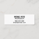 Mini Carte de visite moderne audacieux professionnel (Dos)
