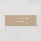 Mini carte de visite moderne en cuir élégant (Devant)