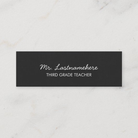 Mini Carte de visite moderne et simple de professeur (Devant)