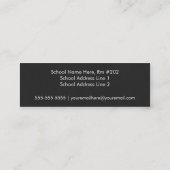 Mini Carte de visite moderne et simple de professeur (Dos)