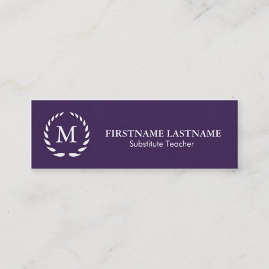 Mini Carte de visite moderne et simple de professeur (Devant)