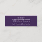 Mini Carte de visite moderne et simple de professeur (Dos)