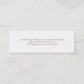 Mini Carte de visite moderne moderne blanc mince profes (Dos)