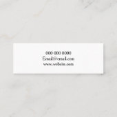 Mini Carte de visite moderne noir et blanc minimaliste (Dos)