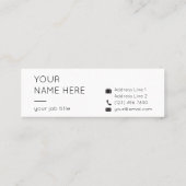 Mini carte de visite moderne propre simple (Dos)