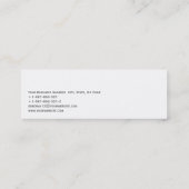 Mini Carte de visite moderne slim blanche noire script (Dos)