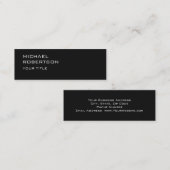 Mini Carte de visite moderne Slim tendance gris foncé (Devant / Derrière)