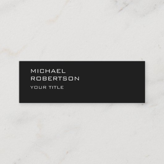 Mini Carte de visite moderne Slim tendance gris foncé (Devant)