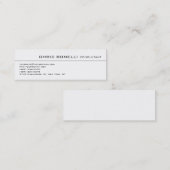 Mini Carte de visite moderne tendance blanc mince (Devant / Derrière)