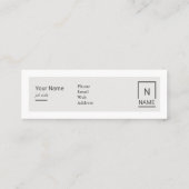 Mini carte de visite mono à la mode moderne (Dos)