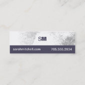 Mini Carte de visite - Monogramme de gris mauve et blan (Dos)