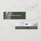 Mini Carte de visite - Monogramme vert et blanc (Devant / Derrière)