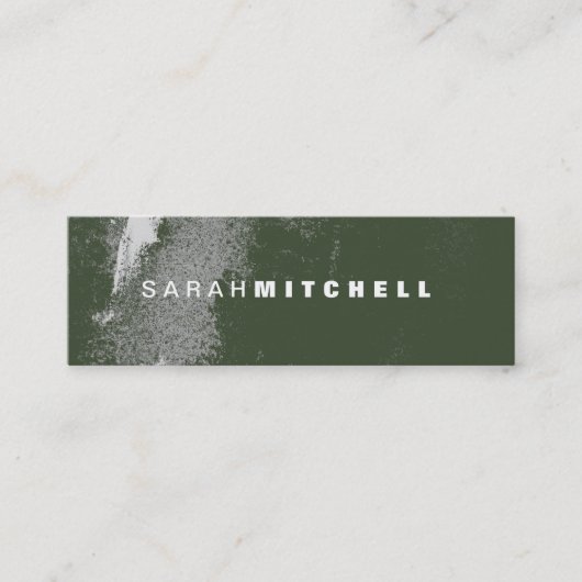 Mini Carte de visite - Monogramme vert et blanc (Devant)