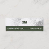 Mini Carte de visite - Monogramme vert et blanc (Dos)