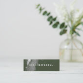 Mini Carte de visite - Monogramme vert et blanc (Debout devant)