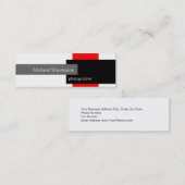 Mini Carte de visite noir blanc gris rouge maigre (Devant / Derrière)