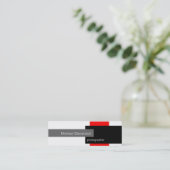 Mini Carte de visite noir blanc gris rouge maigre (Debout devant)