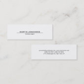 Mini Carte de visite noir blanc mince et mince (Devant / Derrière)