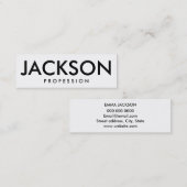 Mini Carte de visite noir et blanc audacieux (Devant / Derrière)