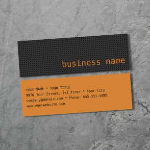 Mini Carte de visite noir et orange minimaliste