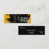 Mini carte de visite noir orange abstrait (Devant / Derrière)