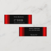 Mini Carte de visite noir rouge mince 4 (Devant / Derrière)