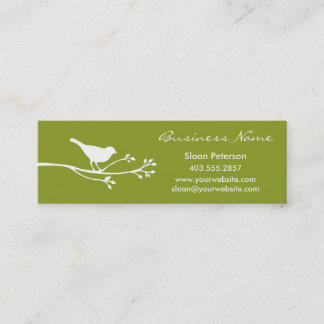 Mini Carte de visite olive d'oiseau
