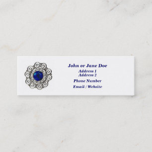 Mini Carte de visite orné de bijoux