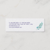 Mini Carte de visite papillon floral élégant (Dos)