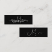 Mini Carte de visite personnalisable de monogramme gris (Devant / Derrière)