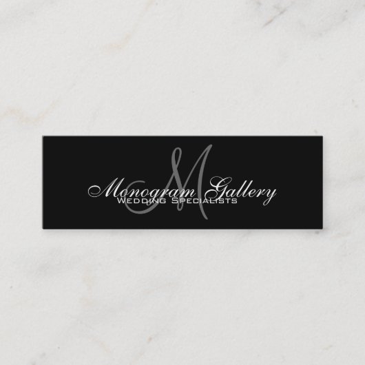 Mini Carte de visite personnalisable de monogramme gris (Devant)
