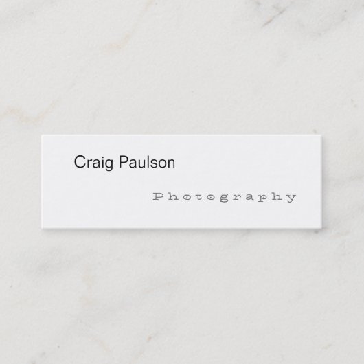 Mini Carte de visite photo blanc tendance (Devant)