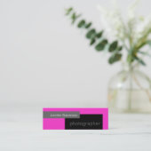 Mini Carte de visite photo rose noir gris blanc (Debout devant)