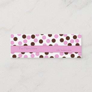 Mini Carte de visite Pink et Brown Polka Dot