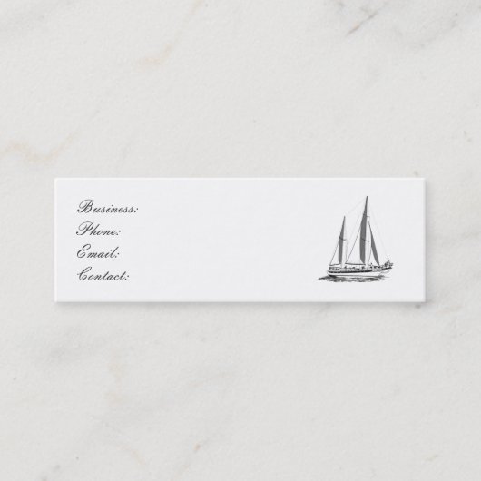 Mini Carte de visite pour voilier (Devant)